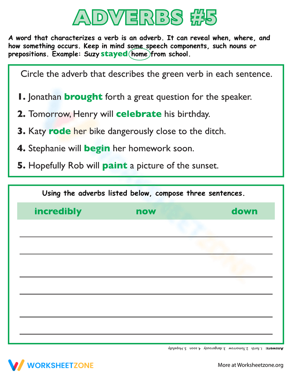 Grammar: Adverbs #5 - Page 1