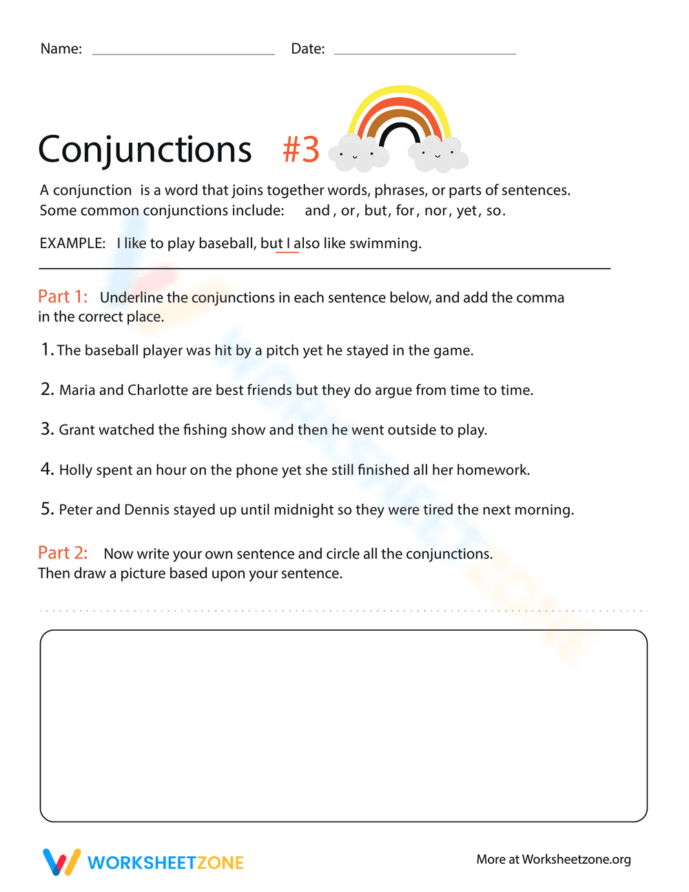Conjunctions 3: Sentence Building Skills - Page 1
