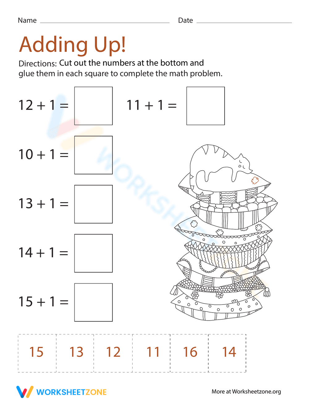 Adding Up Math Worksheet - Page 1