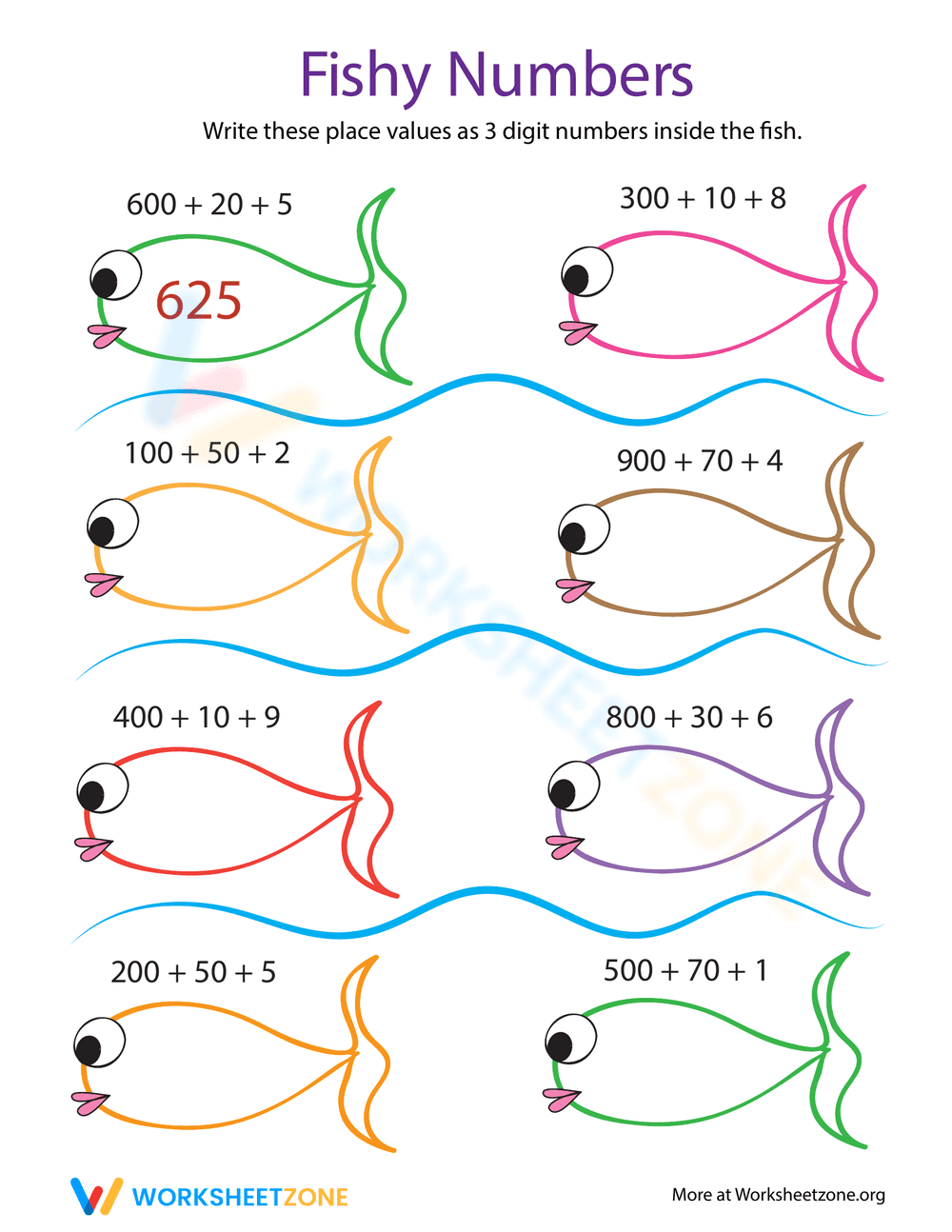 Base 10 Bonanza: 3-Digit Place Values - Page 1