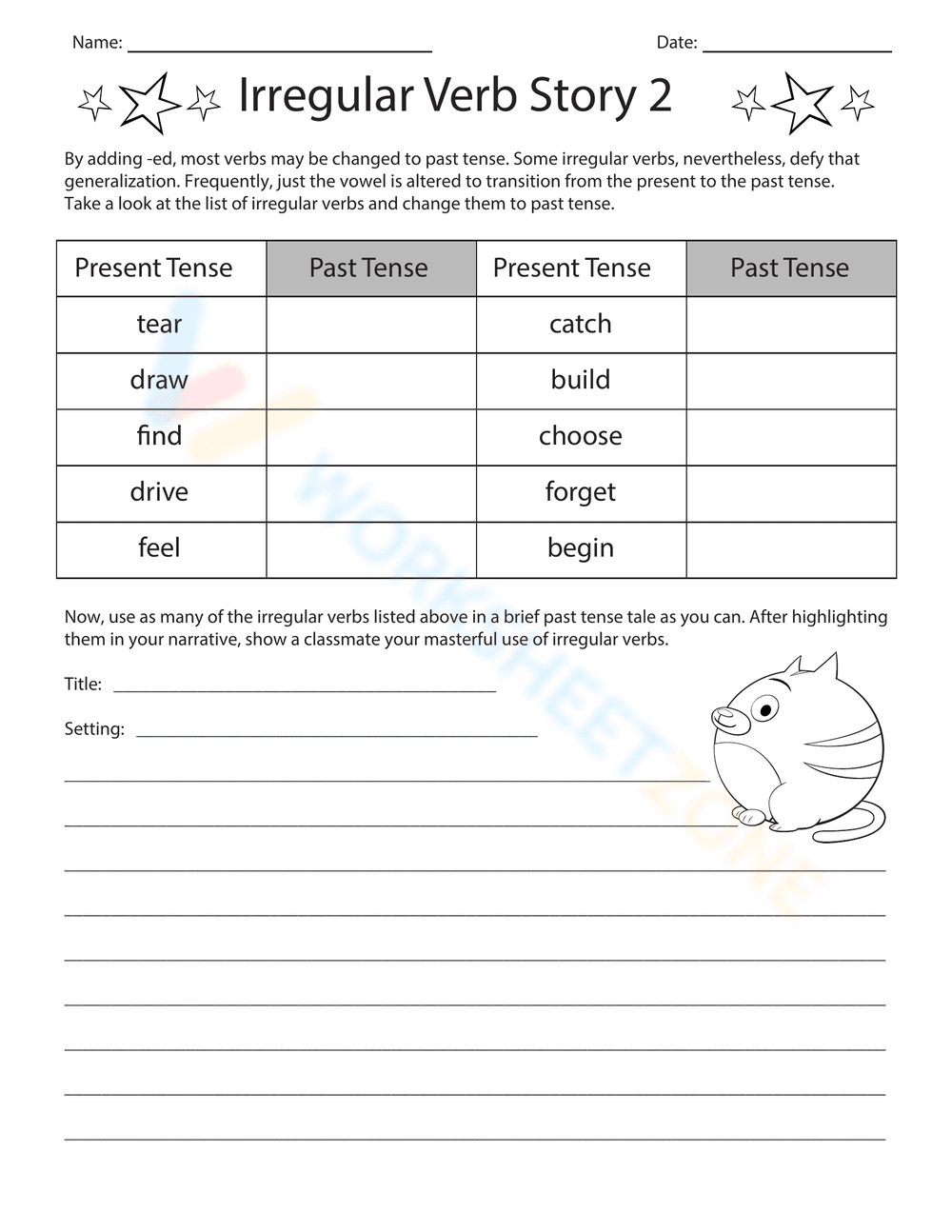 Verb Tense: An Irregular Verb Story - Page 1