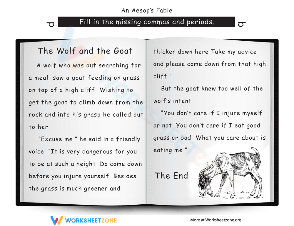 The Wolf and the Goat: Reading Comprehension Practice - Page 1