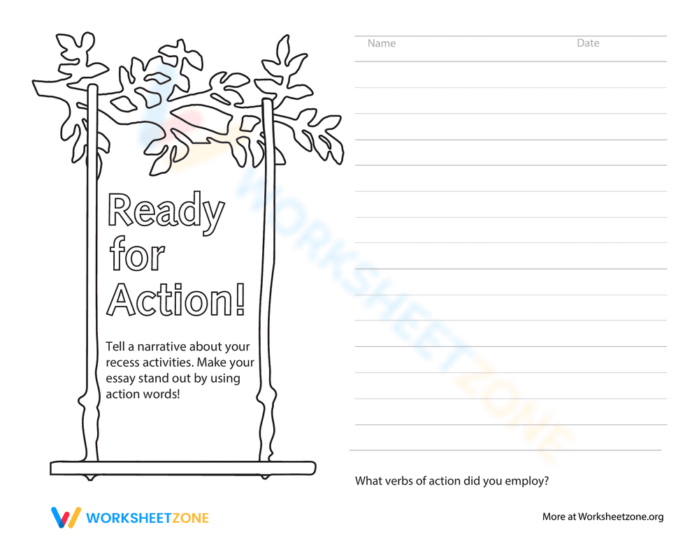 Ready for Action Verbs Worksheet - Page 1