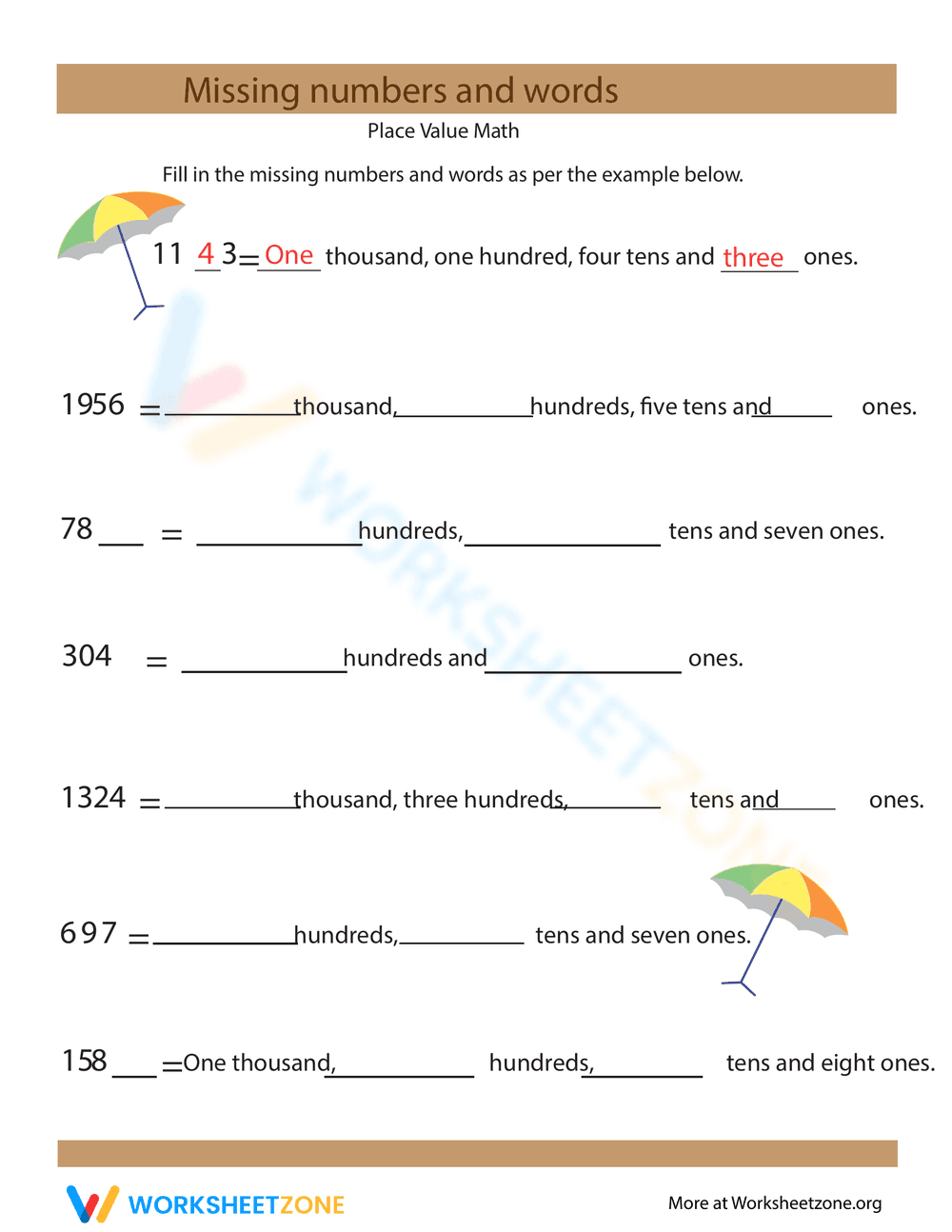 Base 10 Bonanza: Place Value Math Practice - Page 1