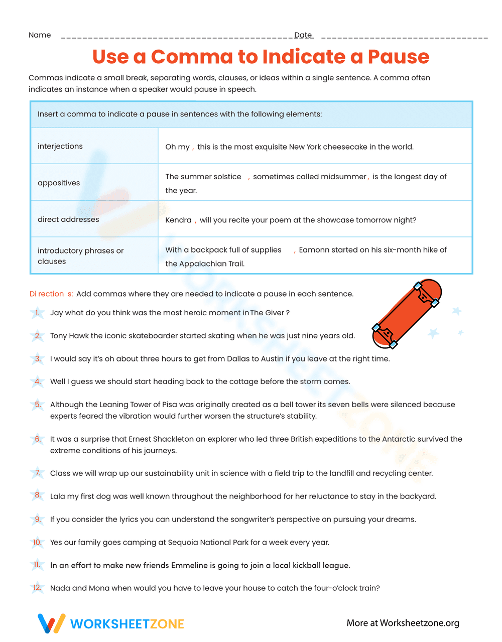 Use Commas to Indicate a Pause - Page 1