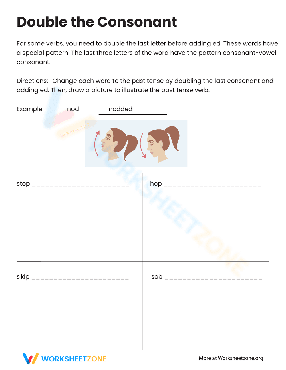 Learn the Double Consonant Rule with Verbs - Page 1