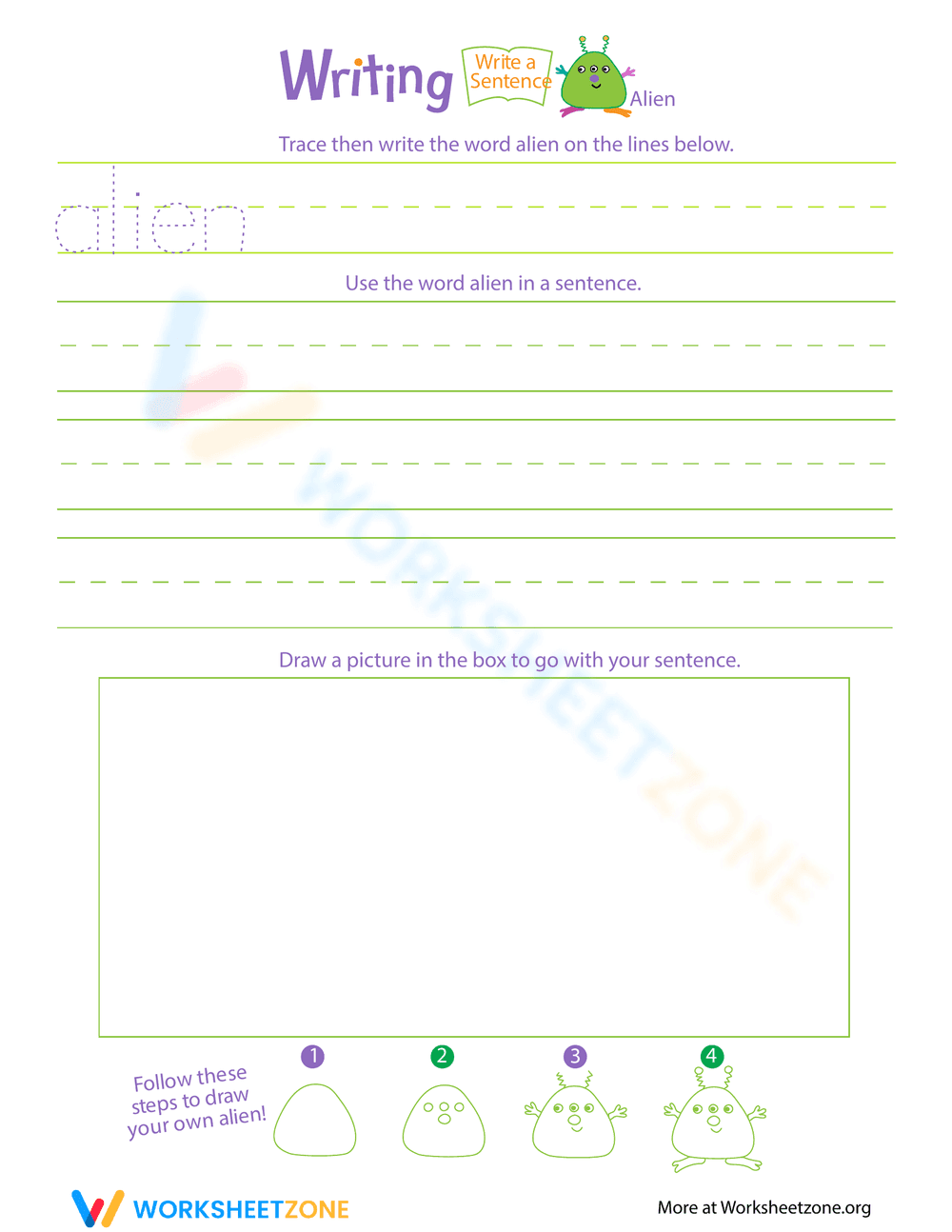 Write a Sentence About an Alien - Page 1