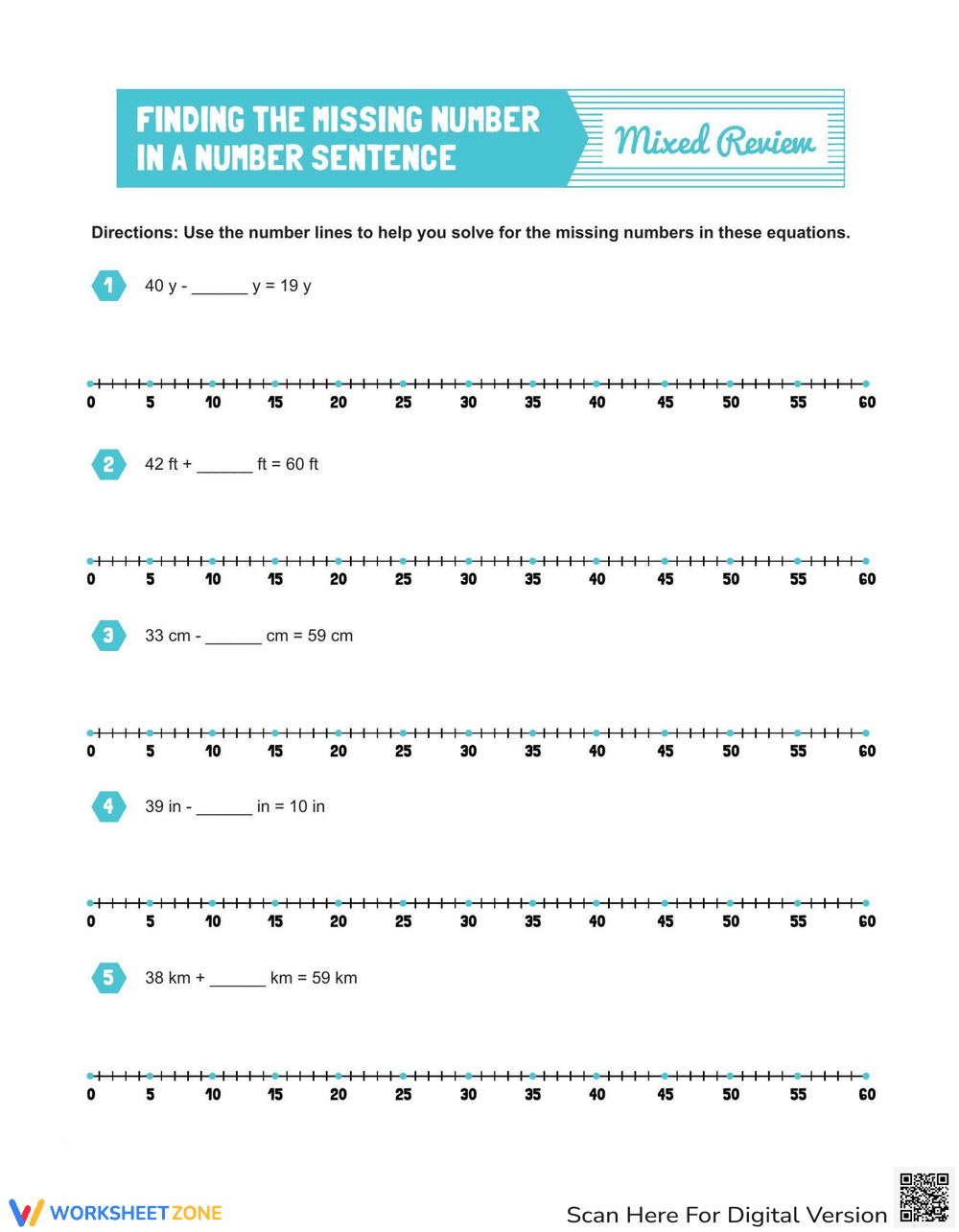 Finding The Missing Number In A Number Sentence - Page 1