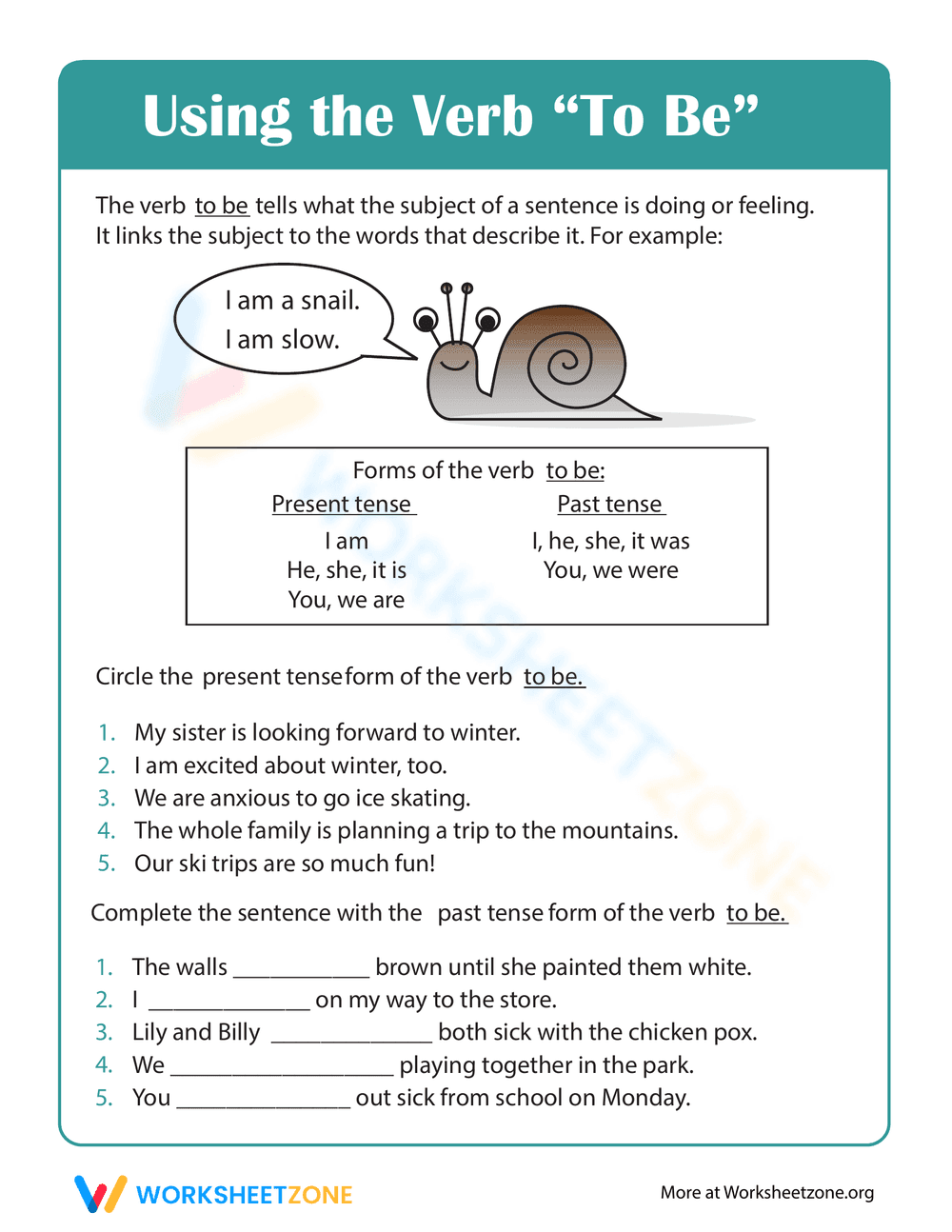 Grammar Basics: Verb to Be Worksheet - Page 1