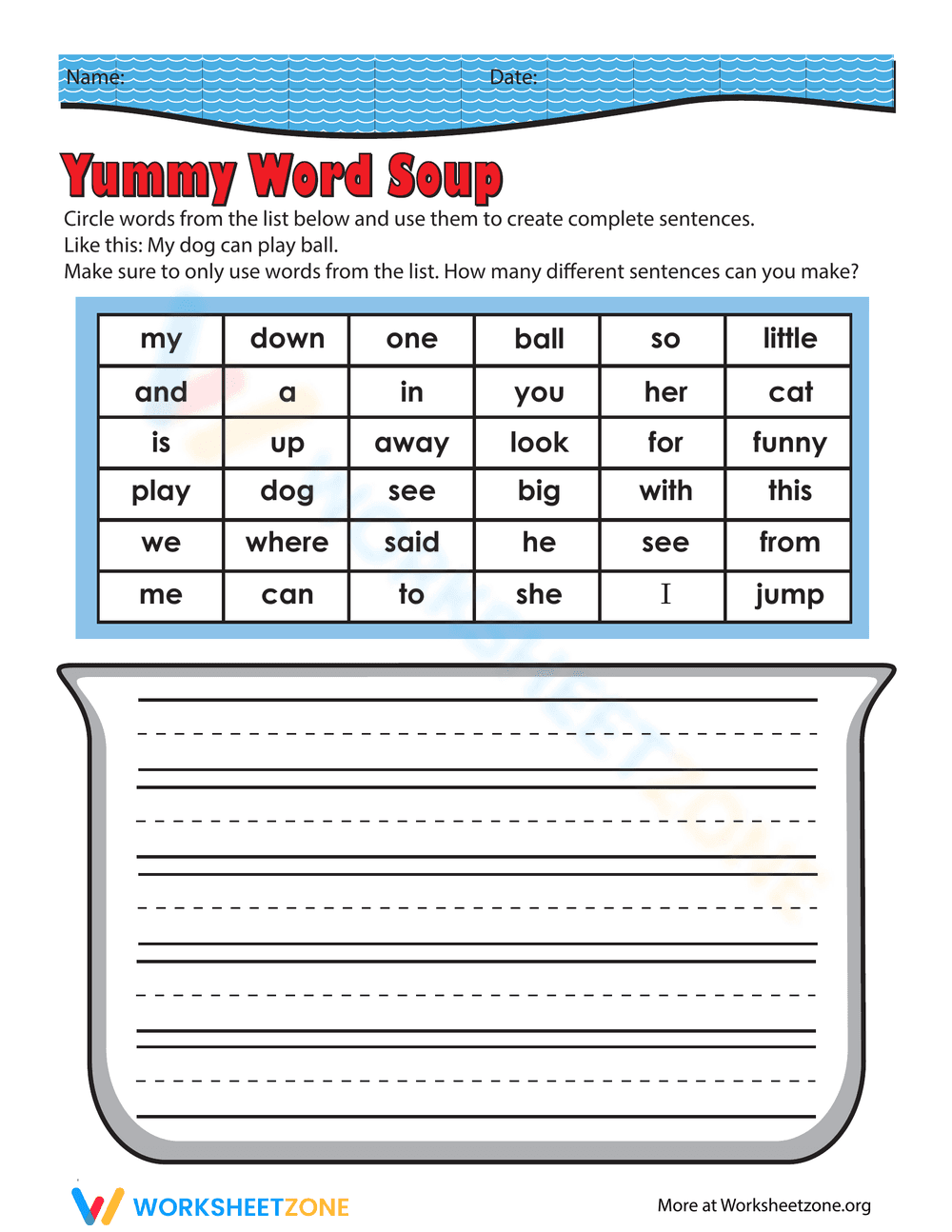 Practice Completing Sentences - Page 1