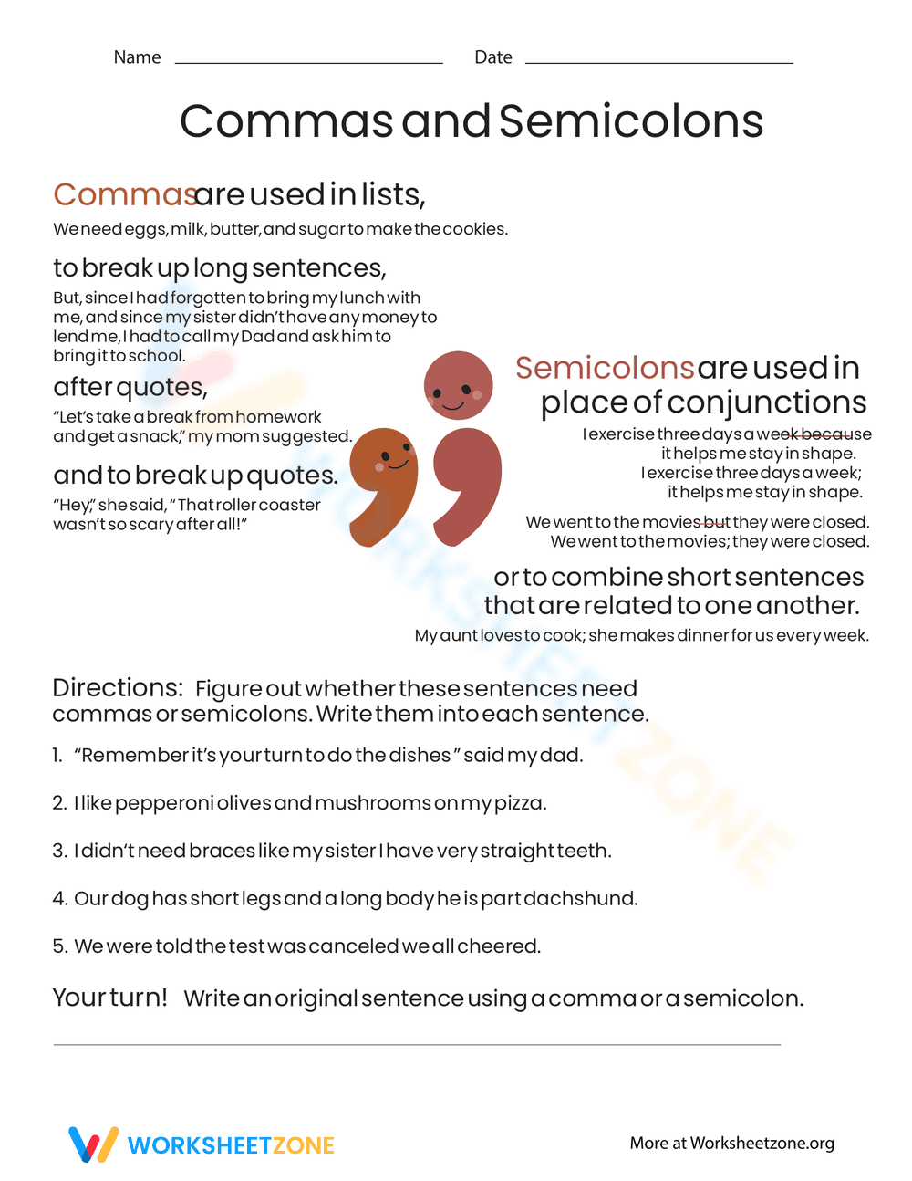 Grammar Learning: Using Commas - Page 1