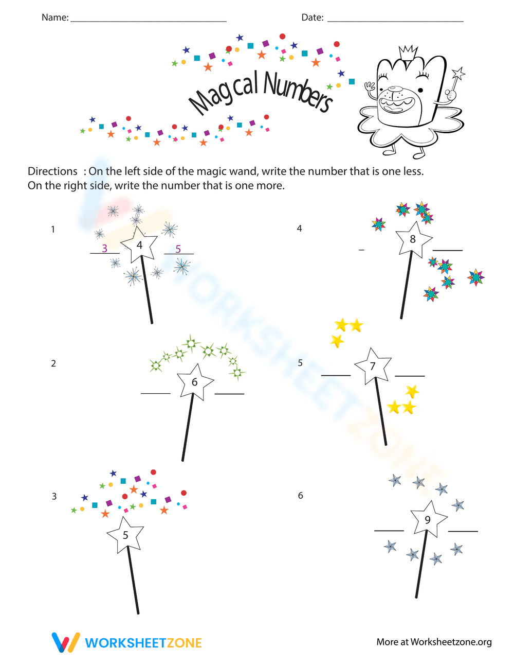 Magical Numbers Math Worksheet - Page 1