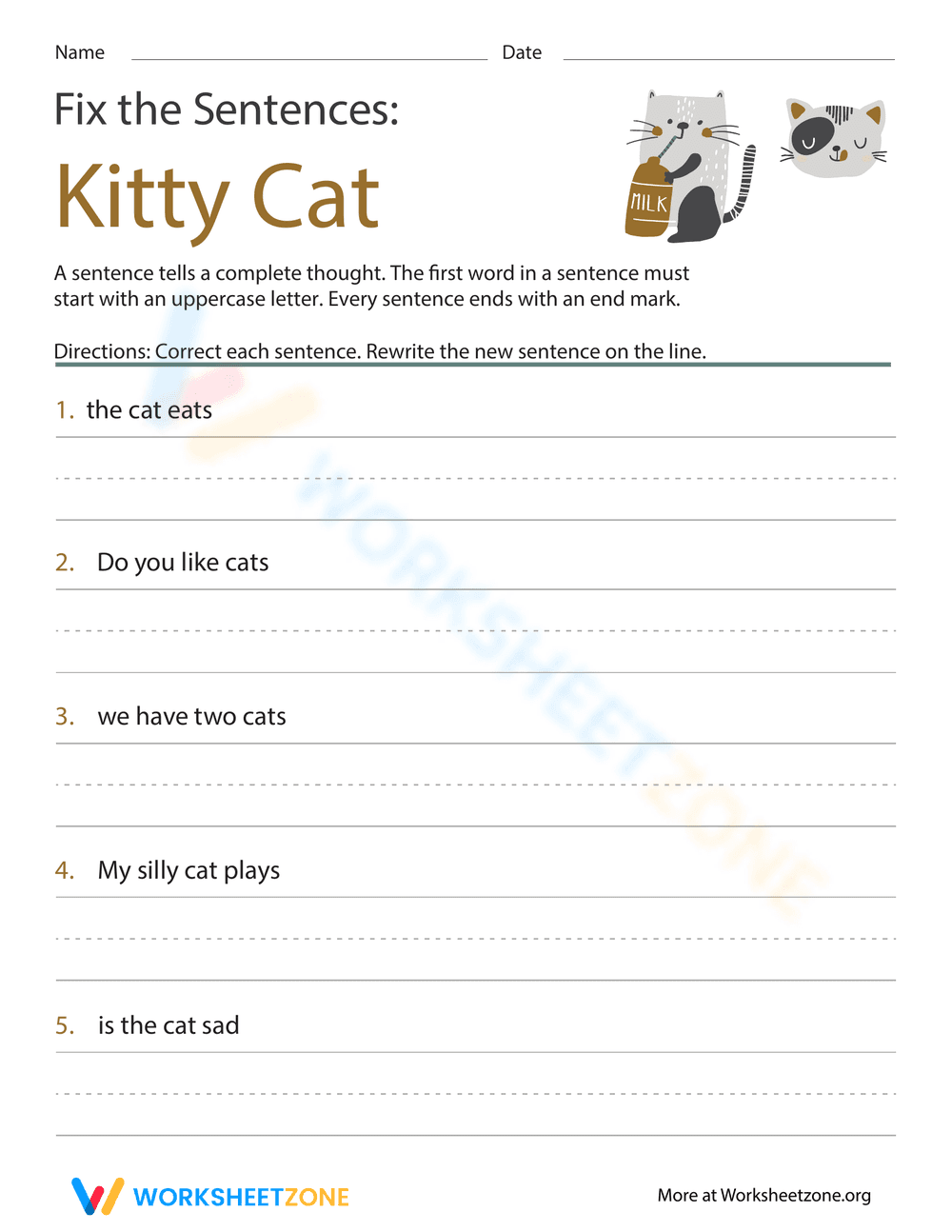 Rewrite Sentences: Improving Writing Skills - Page 1