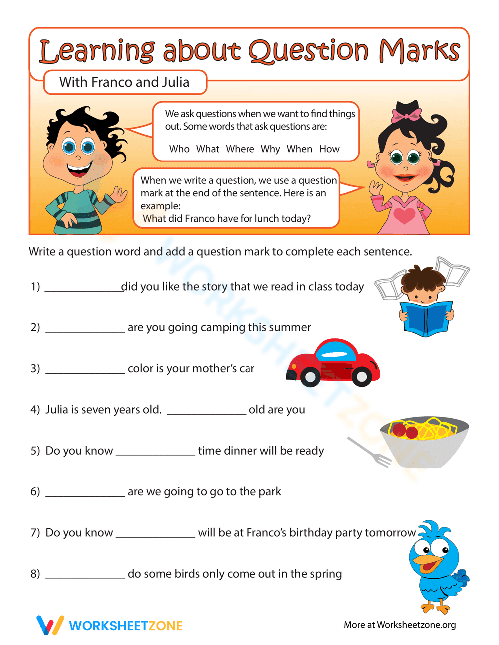 Mastering Question Words Worksheet - Page 1