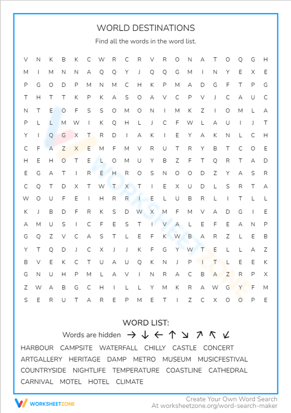 WORLD DESTINATIONS - Page 1