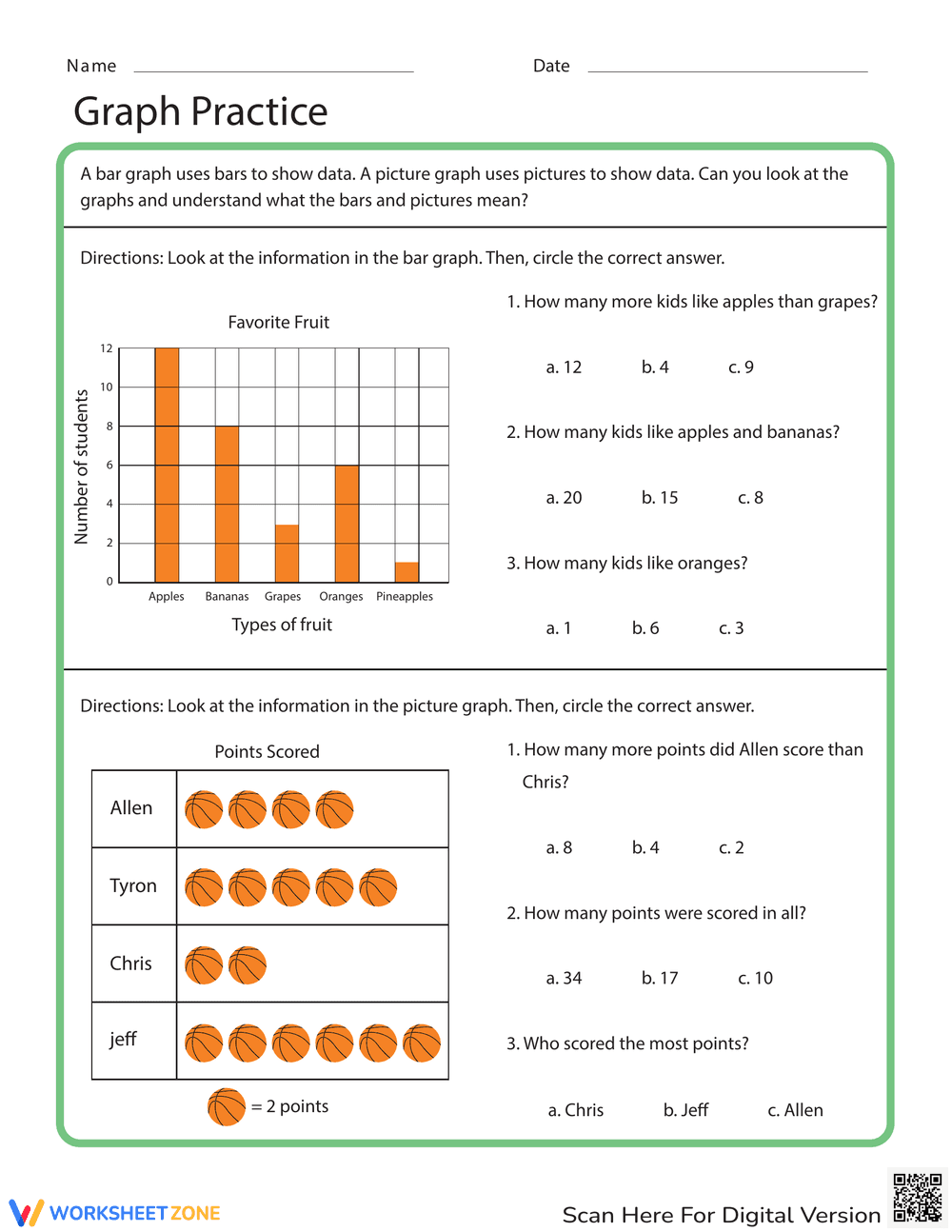 Practice Test: Understanding Graphs - Page 1