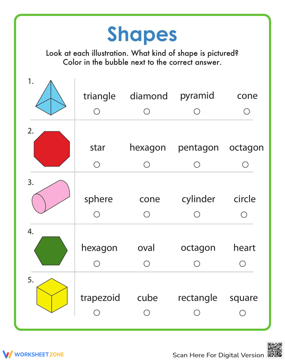 Identify Shapes - Page 1
