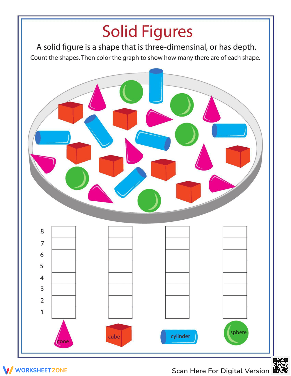 Shape Dimensions: Solid Figures - Page 1
