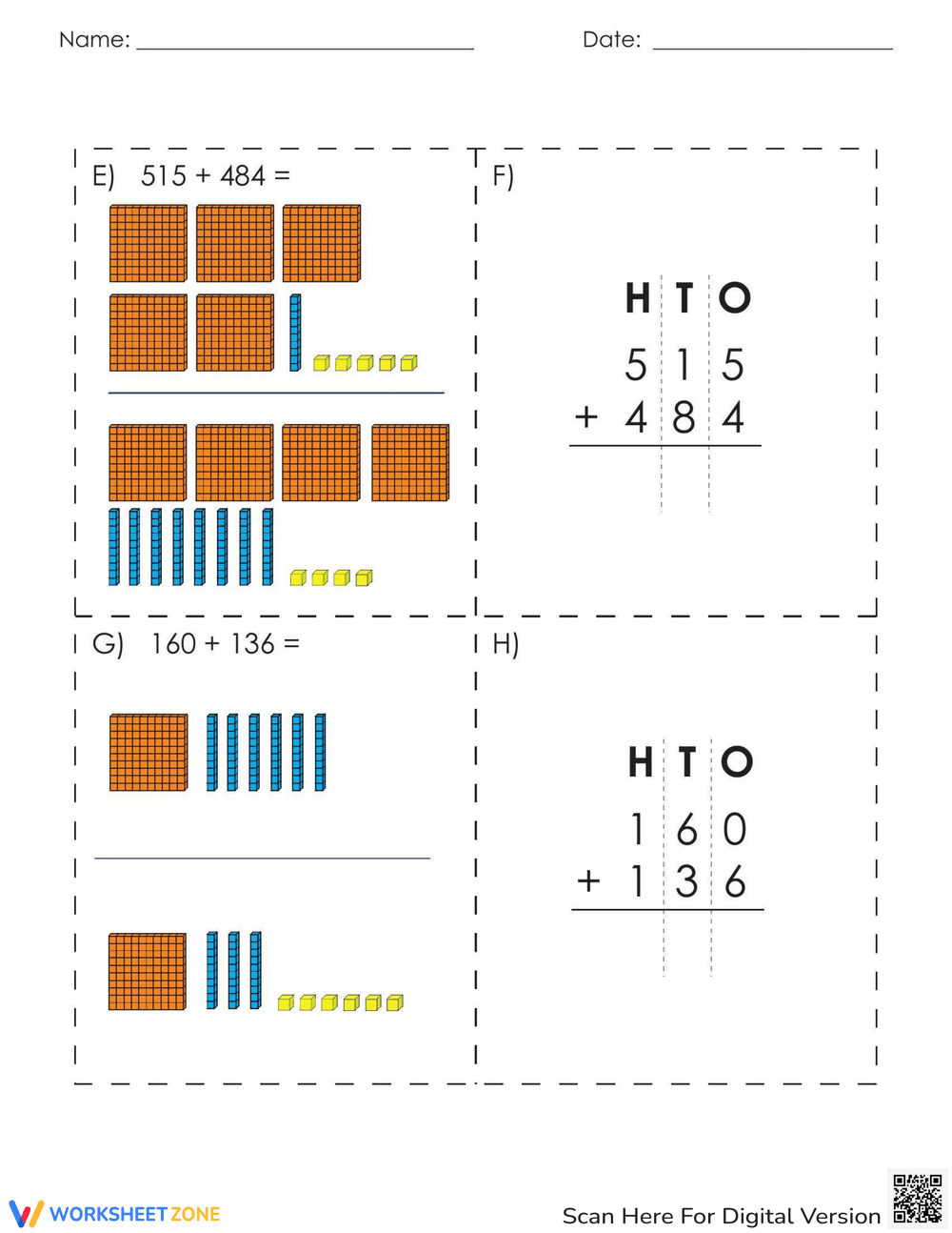 Three-Digit Addition Strategies Worksheet - Page 2
