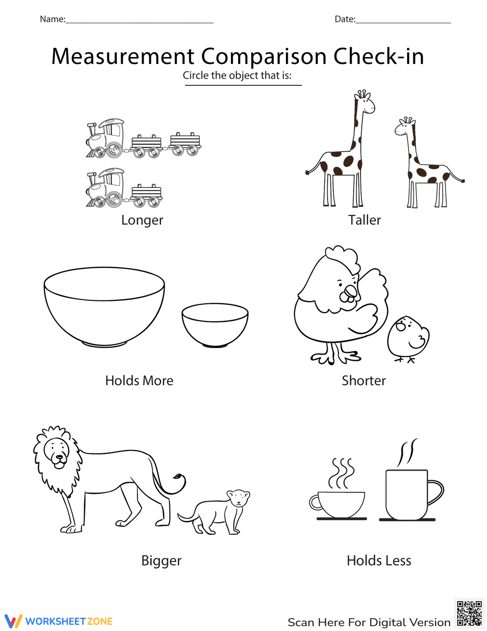 Measurement Comparison Check-In Worksheet - Page 1