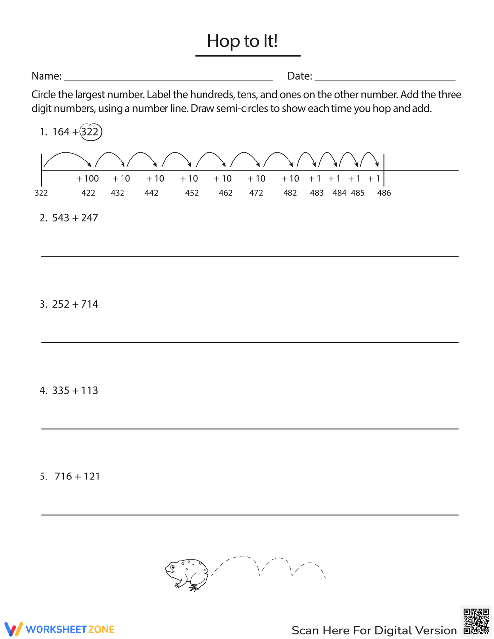 Hop To It: Counting Worksheet - Page 1