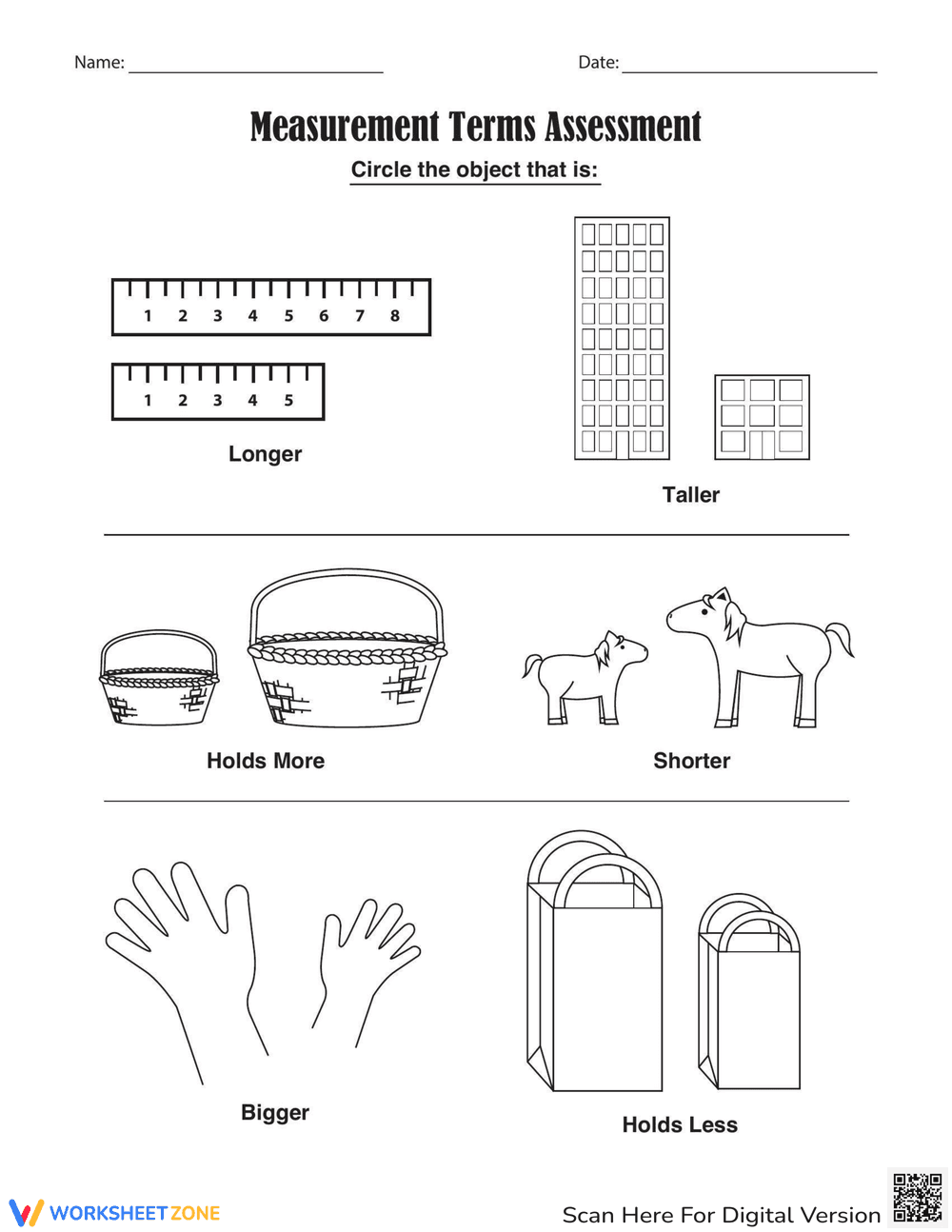 Assess Knowledge of Measurement Terms with This Worksheet - Page 1