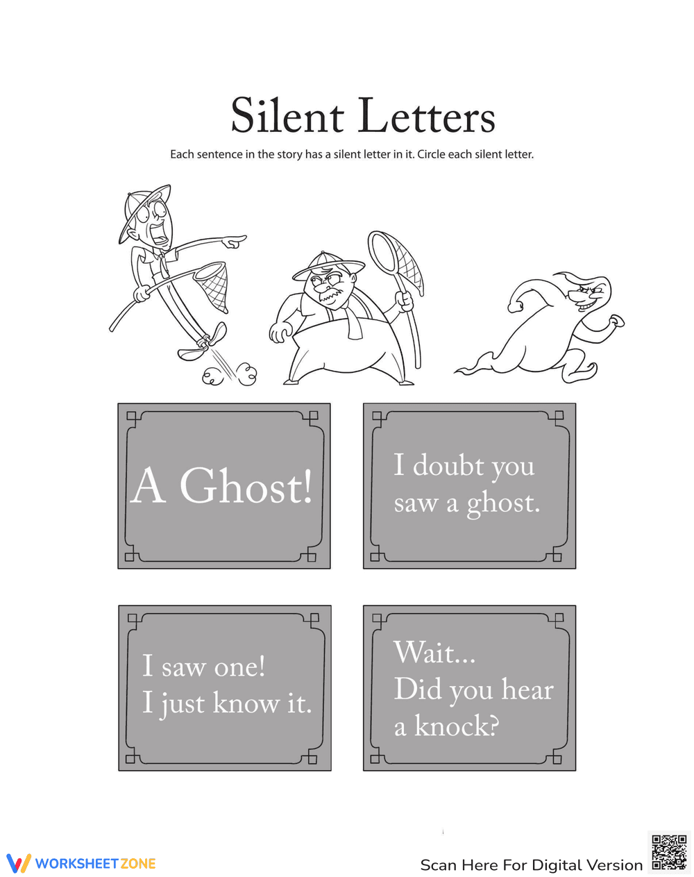 Decoding Words: Silent Letters Worksheet - Page 1