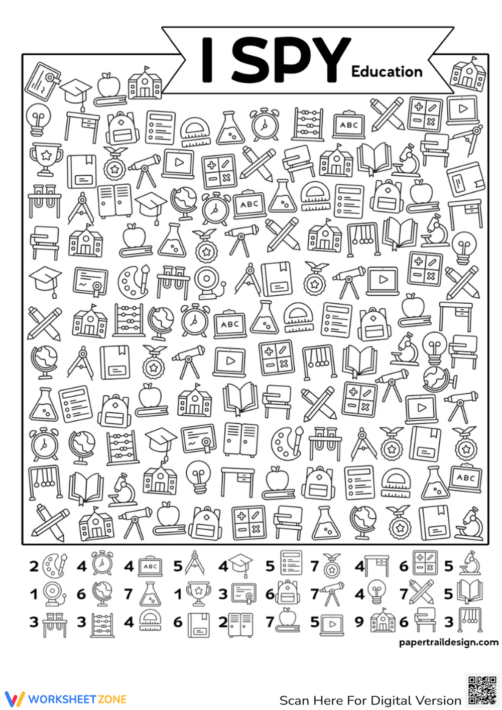 Educational Search: Back to School I Spy - Page 1