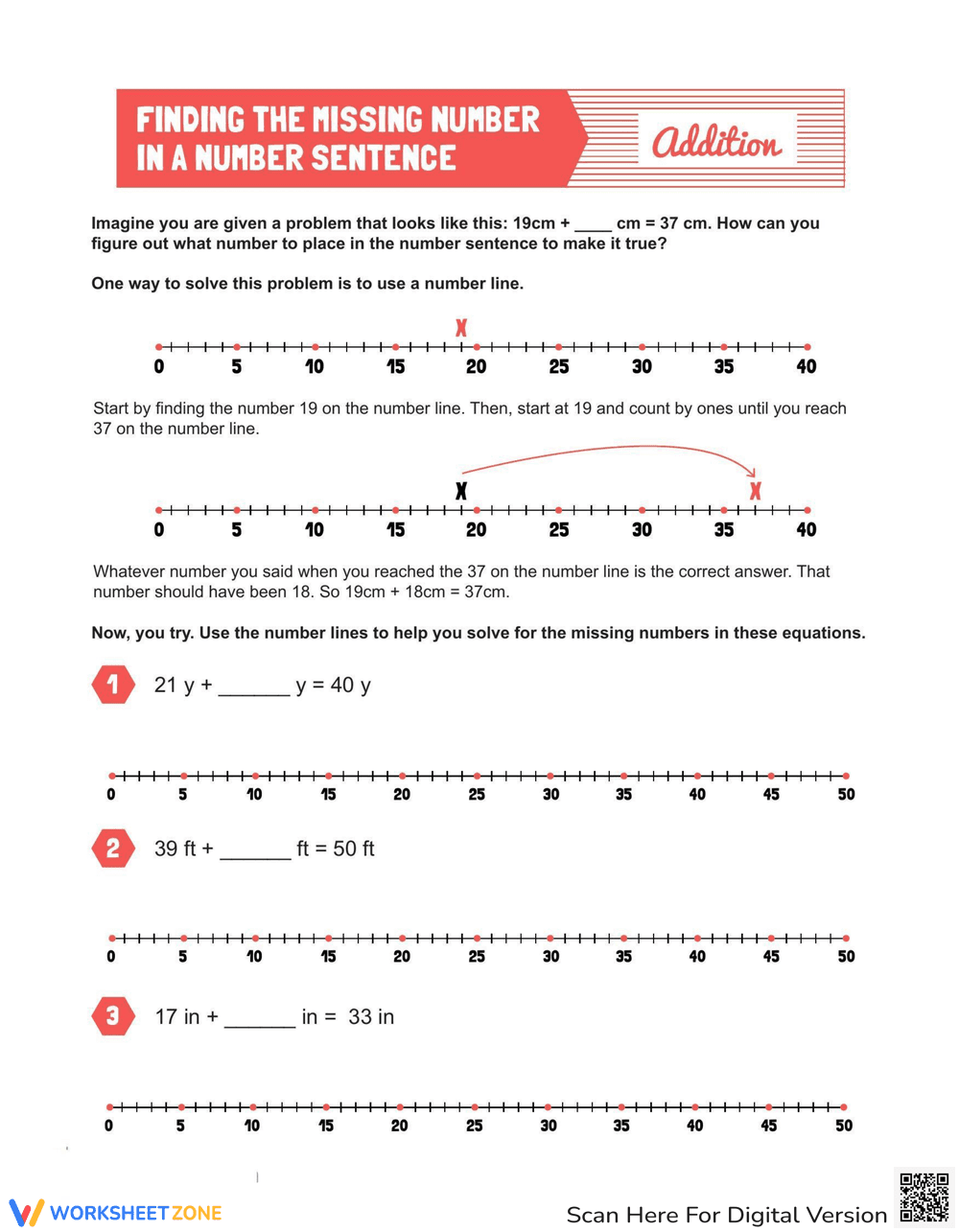Finding The Missing Number In A Number Sentence - Page 1
