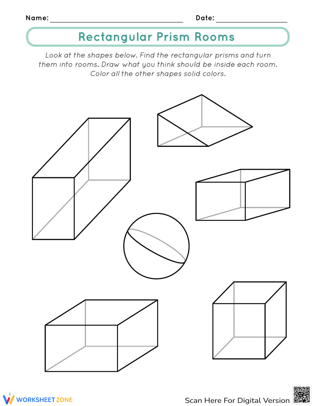 Identifying Rectangular Prism Shapes - Page 1
