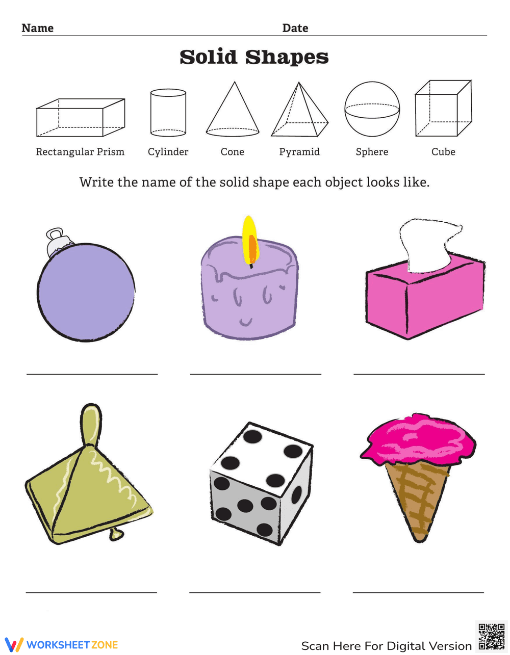 Identifying Geometric Solid Shapes - Page 1