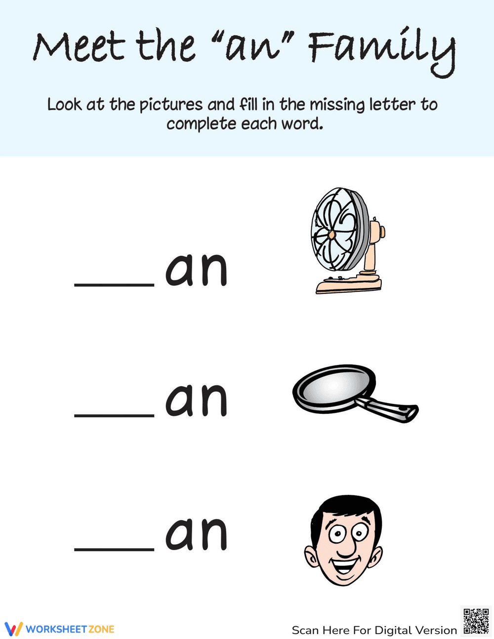Meet an Word Family Worksheet - Page 1