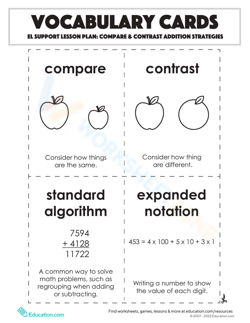 Compare & Contrast Addition Strategies - Page 1