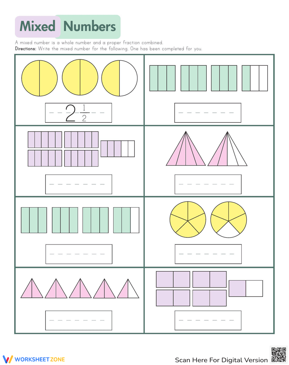 Understanding Mixed Numbers Basics - Page 1