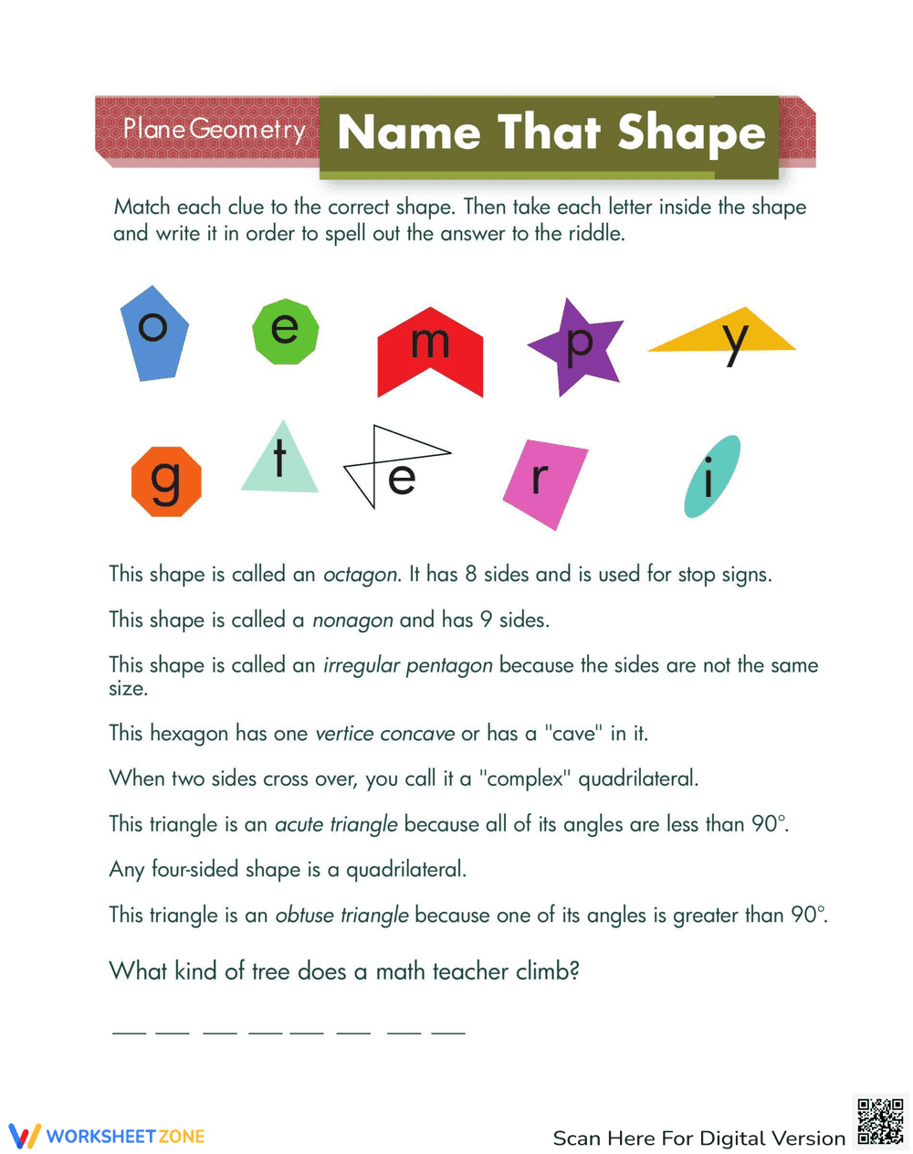 Shape Riddles Worksheet - Page 2