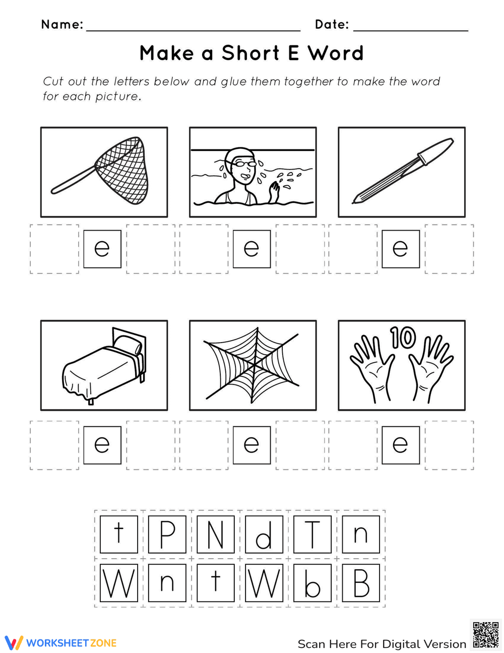Make a Short E Word - Page 1