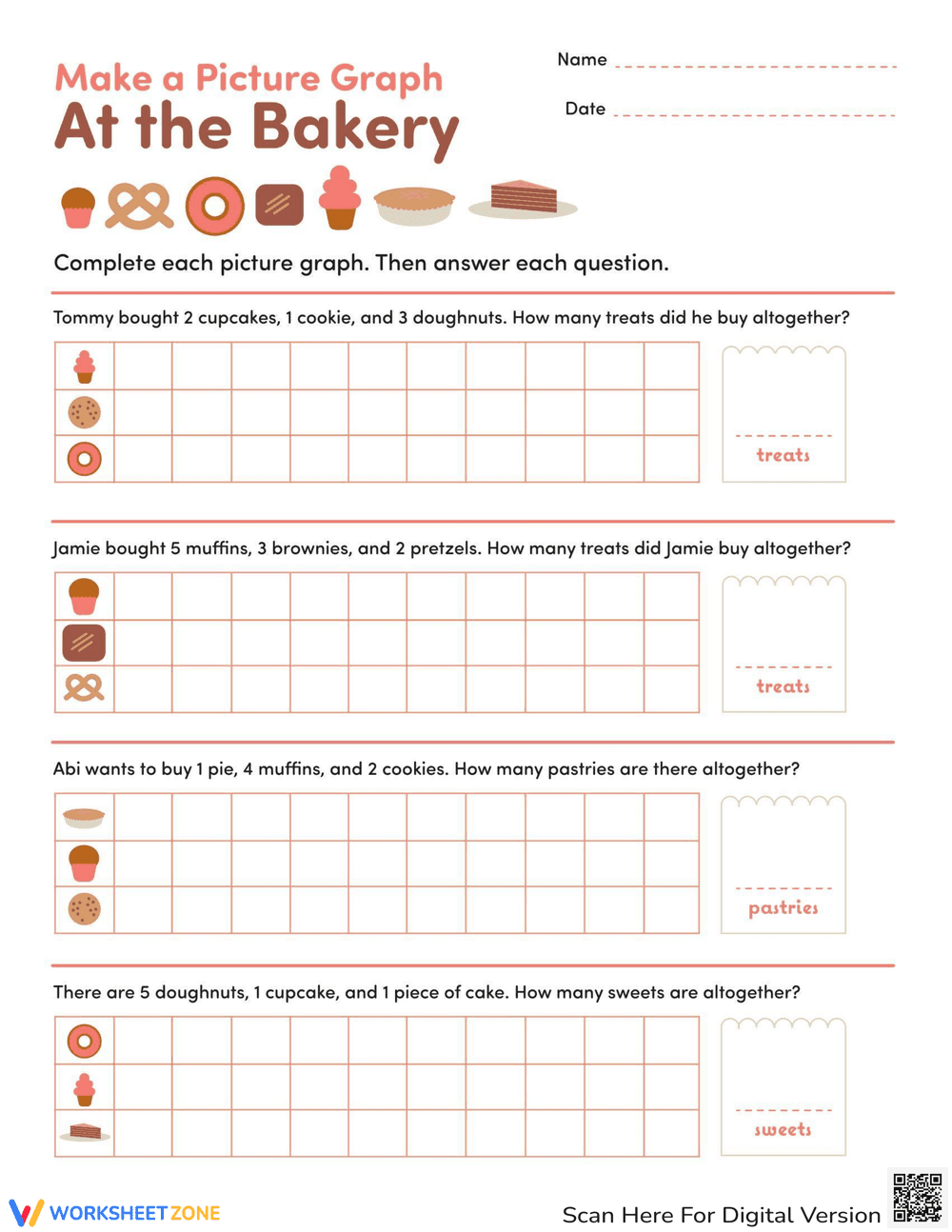 Picture Math Addition Worksheet - Page 1