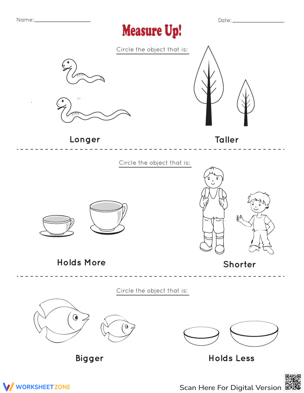 Measurement Assessment Worksheet - Page 1