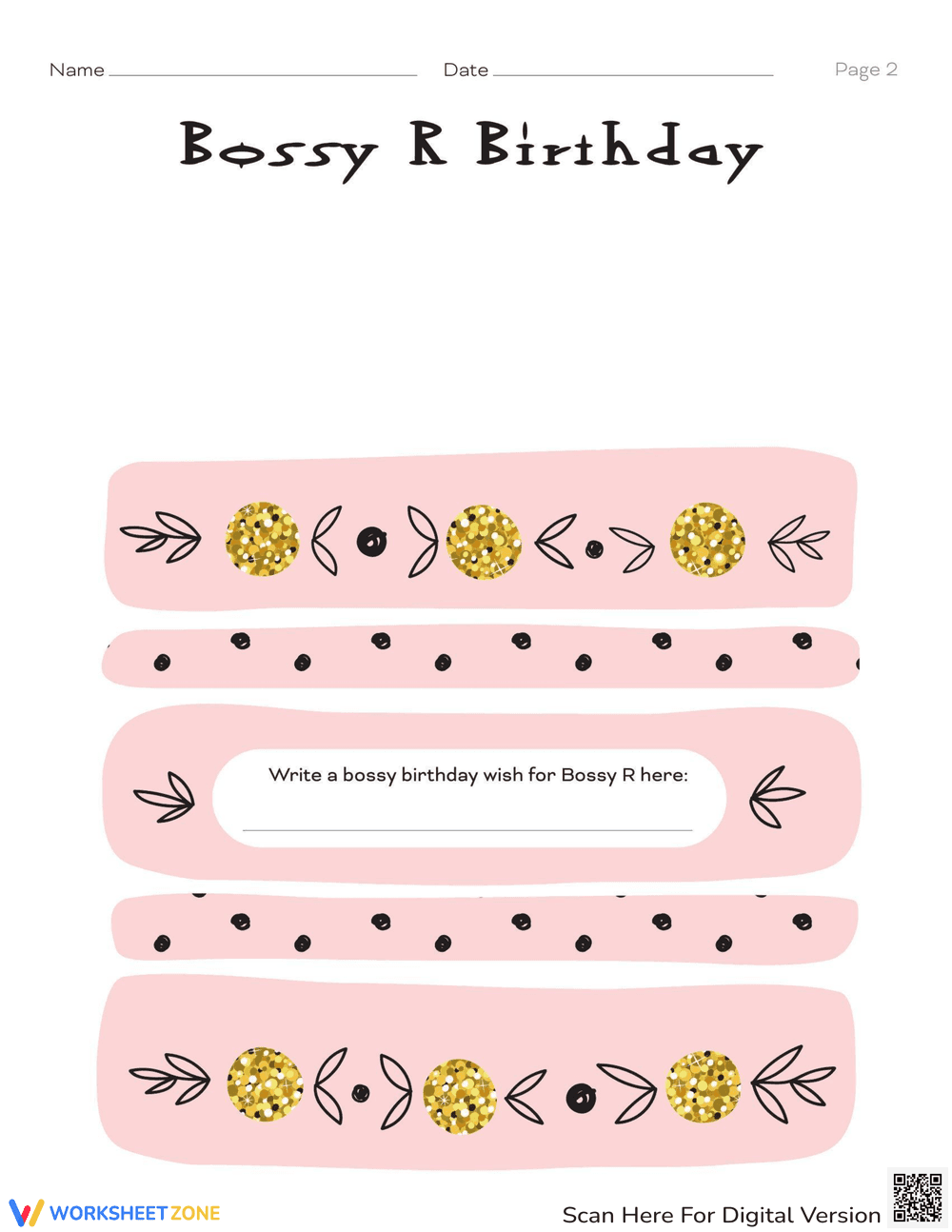 Bossy R Swirling Desserts Phonics Worksheet - Page 2