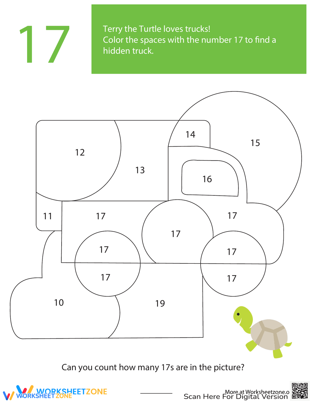 Color Hidden Picture Worksheet - Page 1