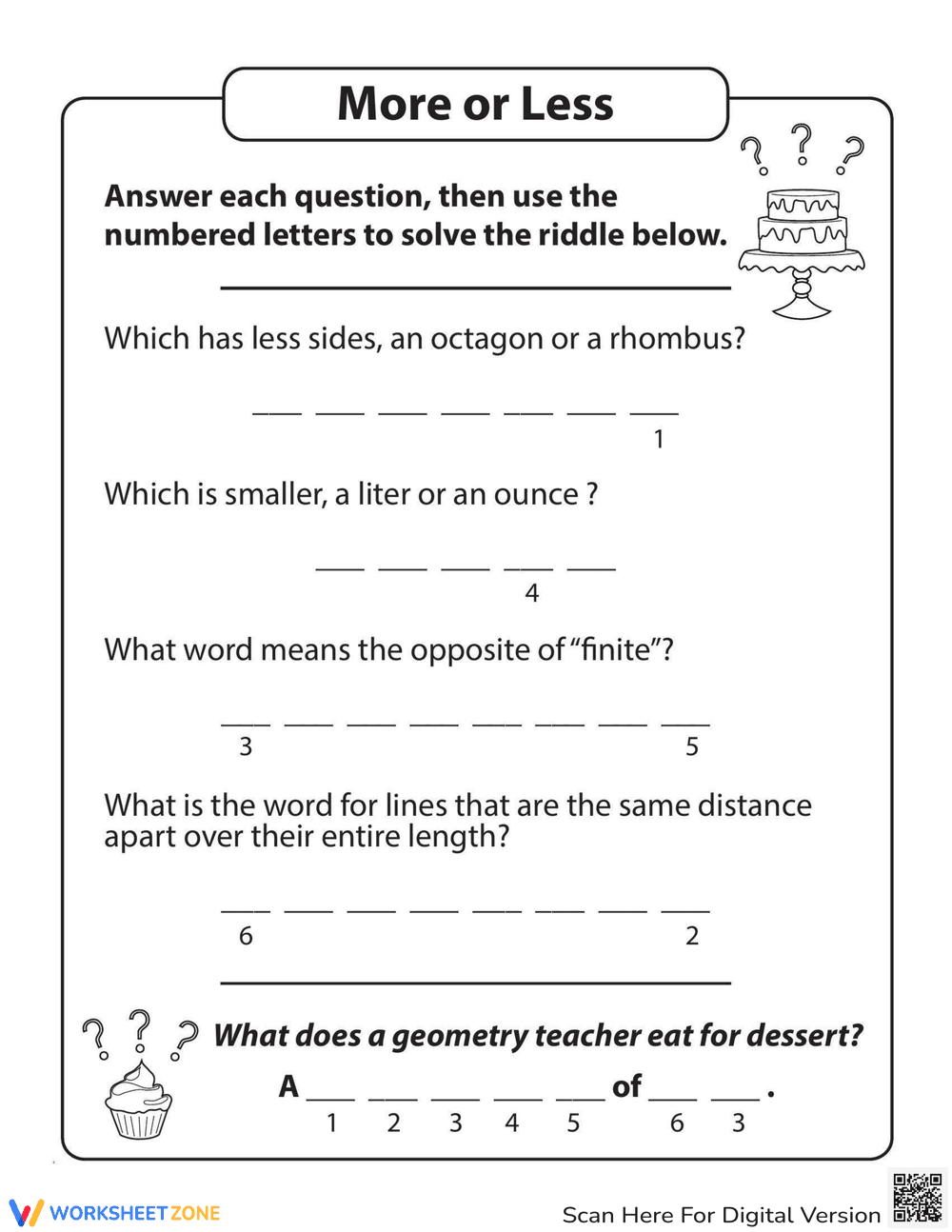 More or Less Comparison Activity - Page 1