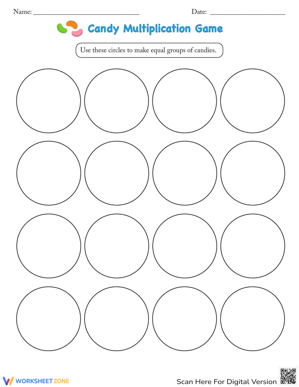 Candy Multiplication Game Worksheet - Page 2