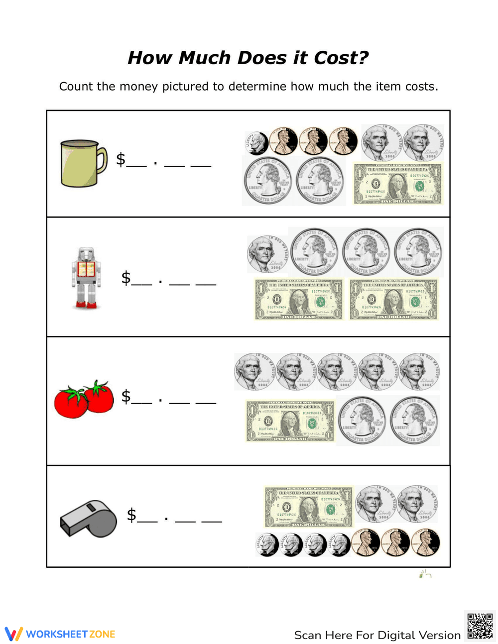 Calculate Cost with This Worksheet - Page 1