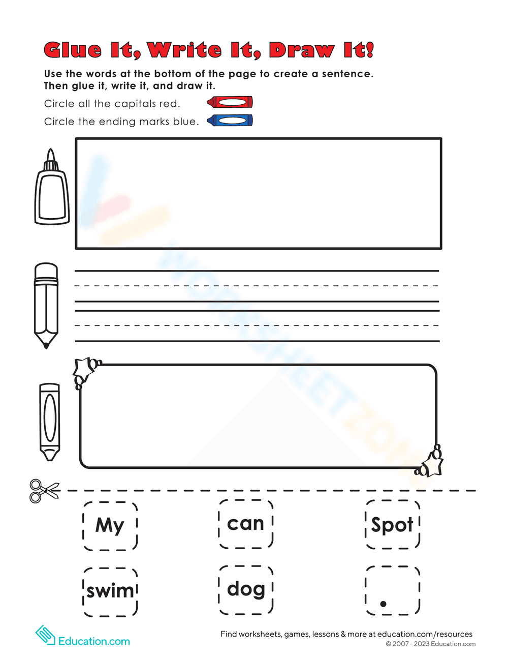 Glue Write and Draw Creative Prompts - Page 1