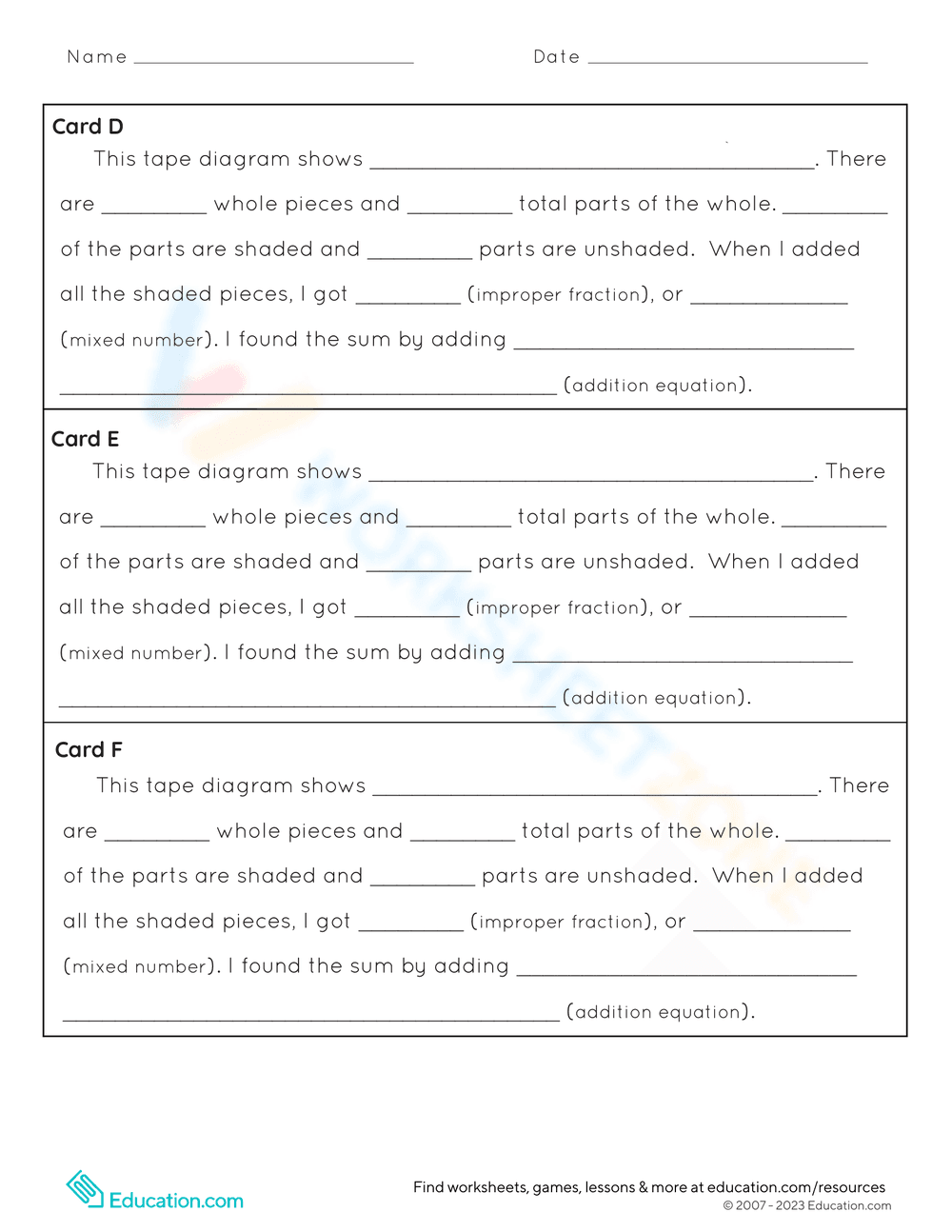 Tape Diagram Descriptions - Page 2