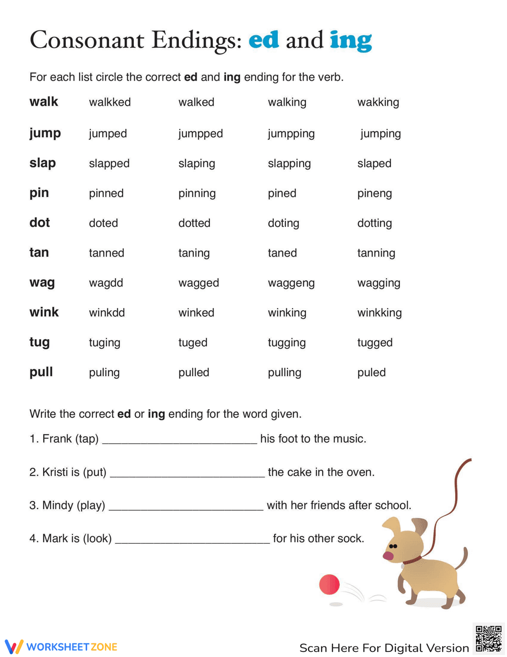 Mastering -ed and -ing Endings for Verbs - Page 1