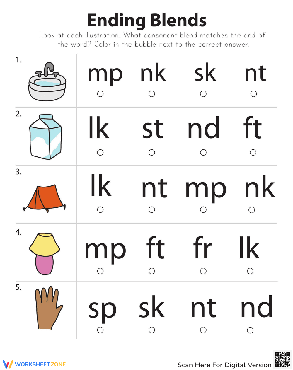 Mastering End Blends: Phonics Practice - Page 1