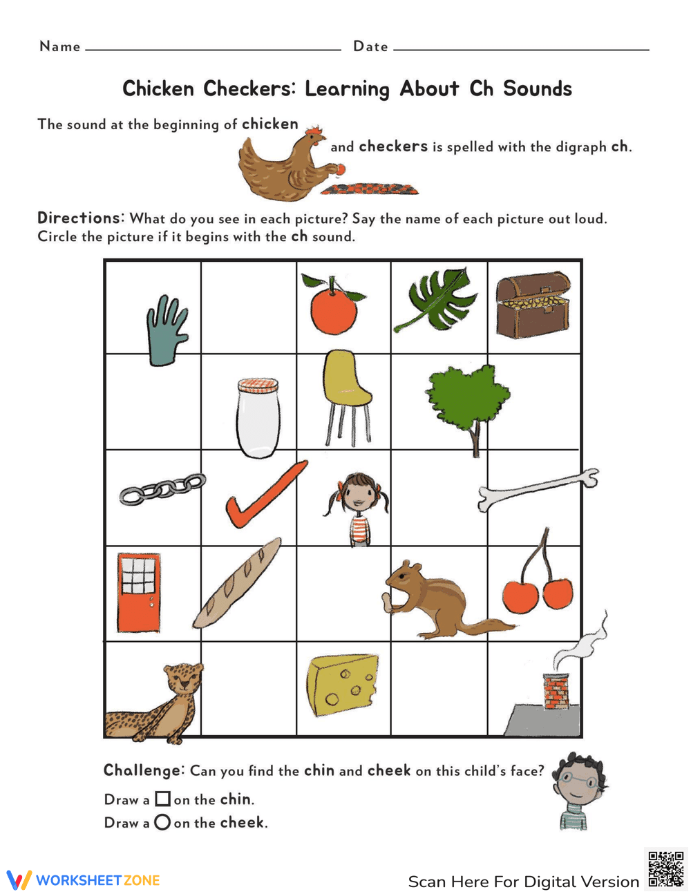 Chicken Checkers: Learning Consonant Digraphs - Page 1