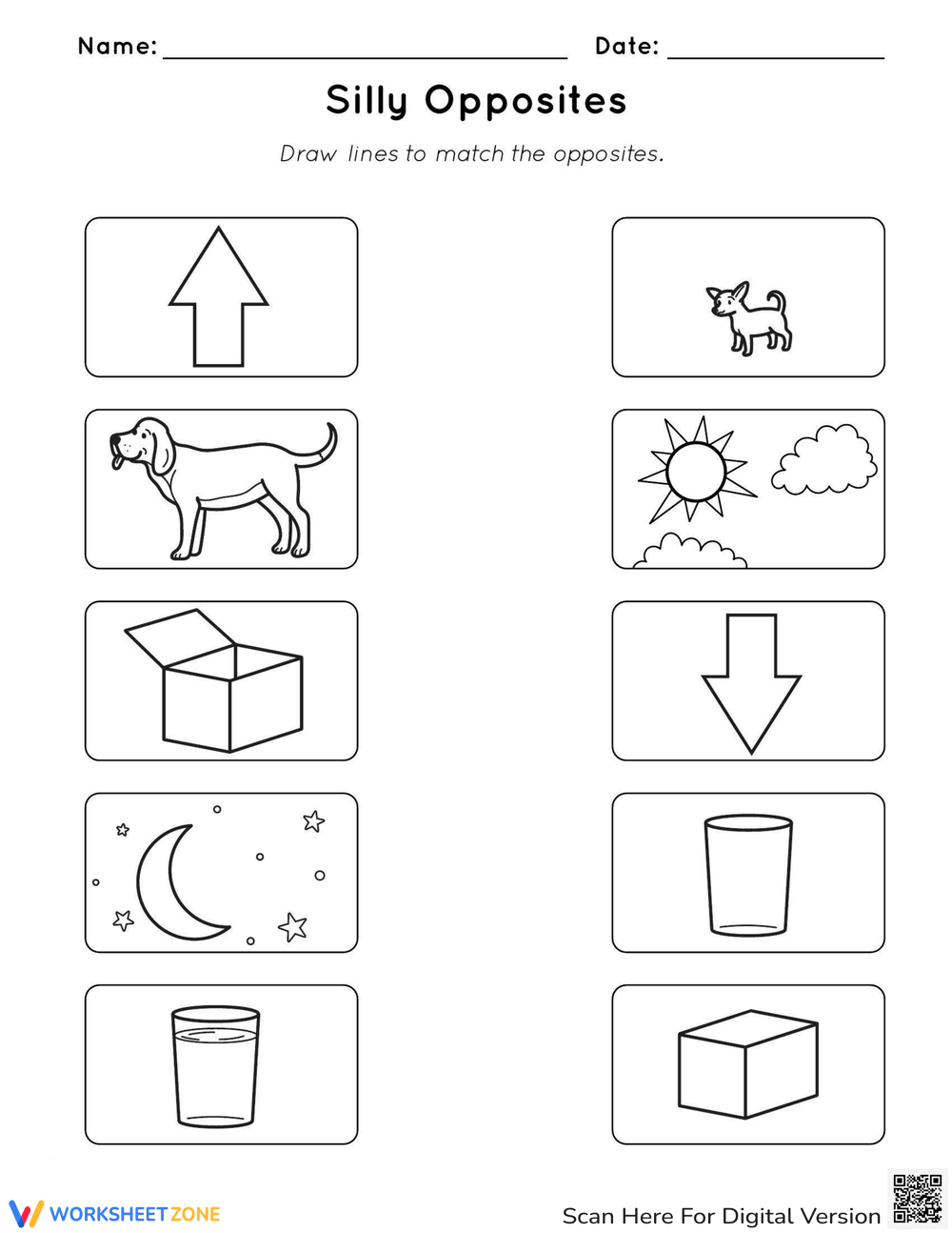 Silly Opposites: Vocabulary Worksheet - Page 1
