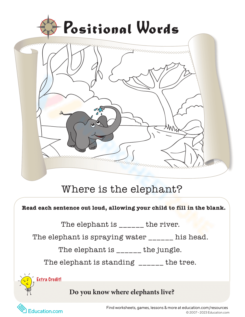 Practice Positional Words and Spatial Concepts - Page 5